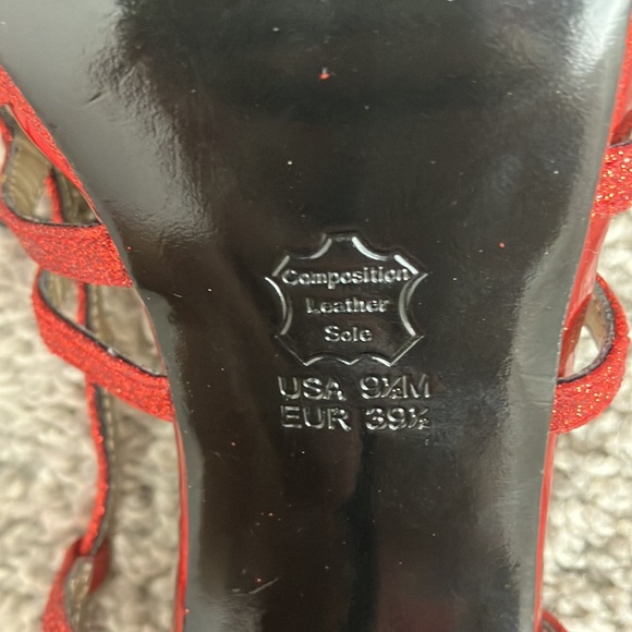Like new red sparkly high heels. - Picture 3 of 3